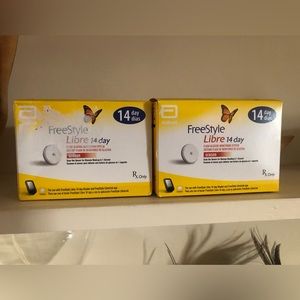 Libre freestyle sensor- 2 boxes included 14 days each new & sealed 3-4/2022